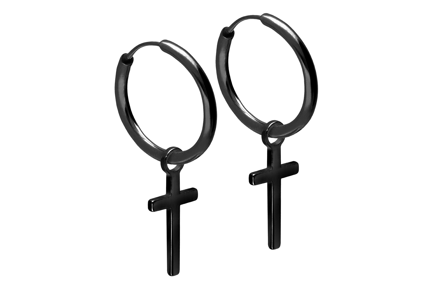 Chirurgenstahl Ohrclicker Creolen KREUZ von Piercingline